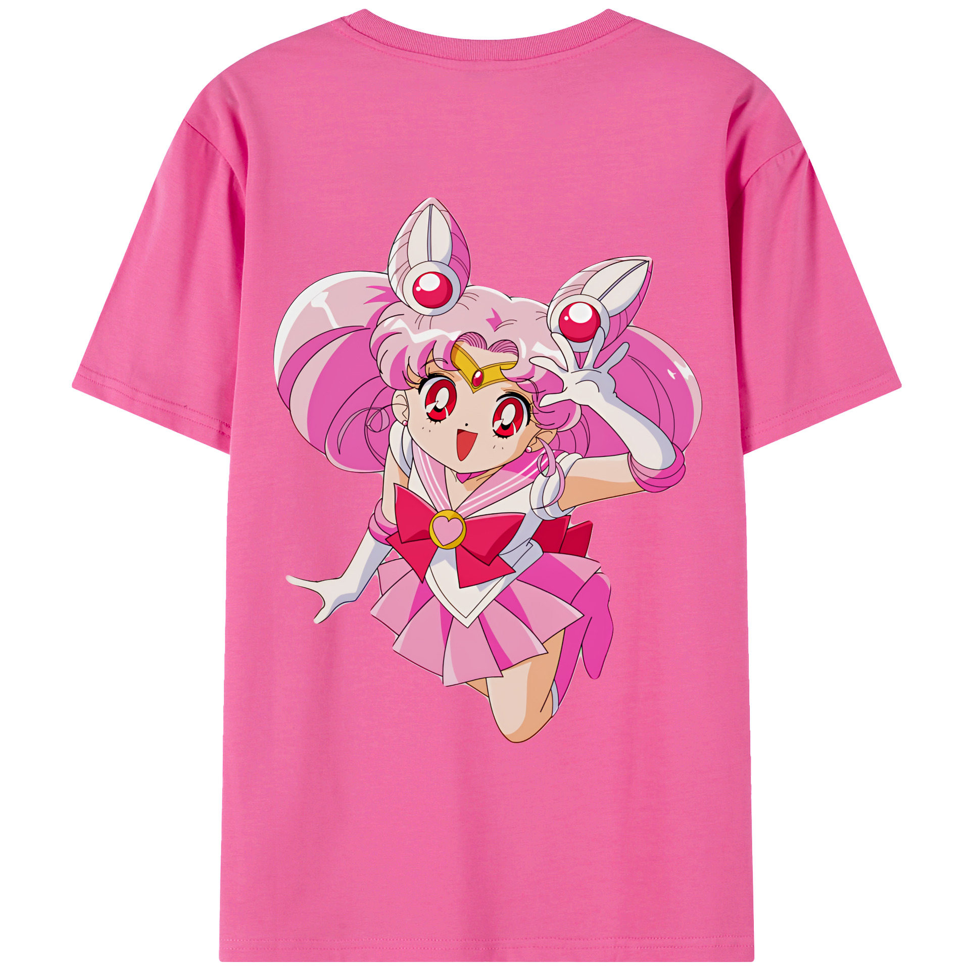 （画像用） 美少女戦士セーラームーン ちびうさ Sailor Moon Chibiusa Tsukino Usagi Small Lady Serenity レディース半袖Tシャツ(バックプリント)